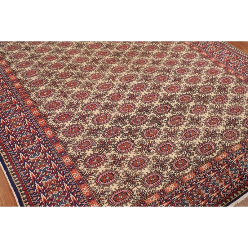 All-Over Anatolian Turkish Vintage Area Rug Handmade Wool Carpet - 6'8" X 9'9"