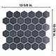 preview thumbnail 12 of 14, Merola Tile Hudson Due 2" Hex Imperial Grey 10-7/8" x 12-5/8" Porcelain Mosaic Floor and Wall Tile