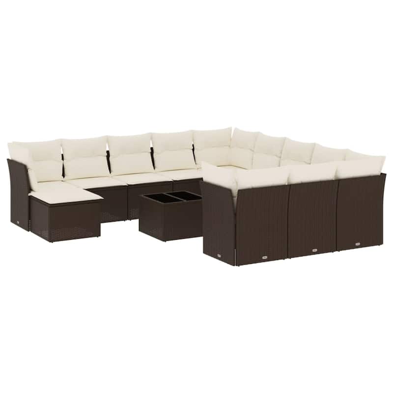 vidaXL Garden Sofa Set Brown - 21.7 x 21.7 x 14.6