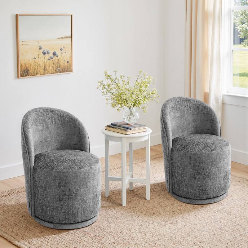 23" W Upholstered Swivel Side Chair for Dining Room Set of 2