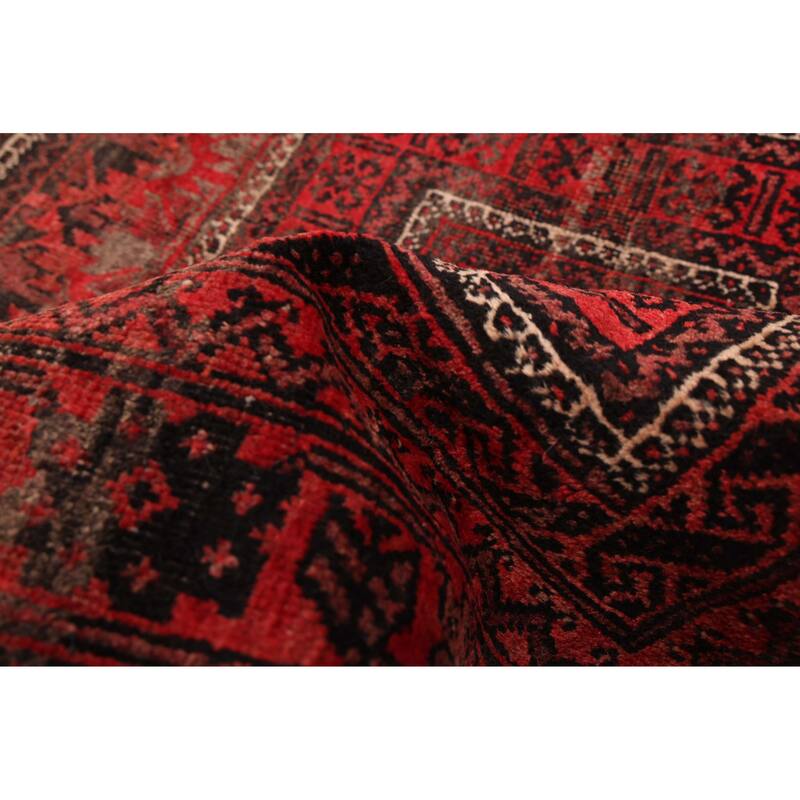 ECARPETGALLERY Hand-knotted Baluch Red Wool Rug - 3'5 x 6'7