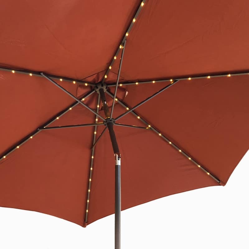 TropiShade 9-foot Rust Aluminum Bronze Lighted Market Umbrella