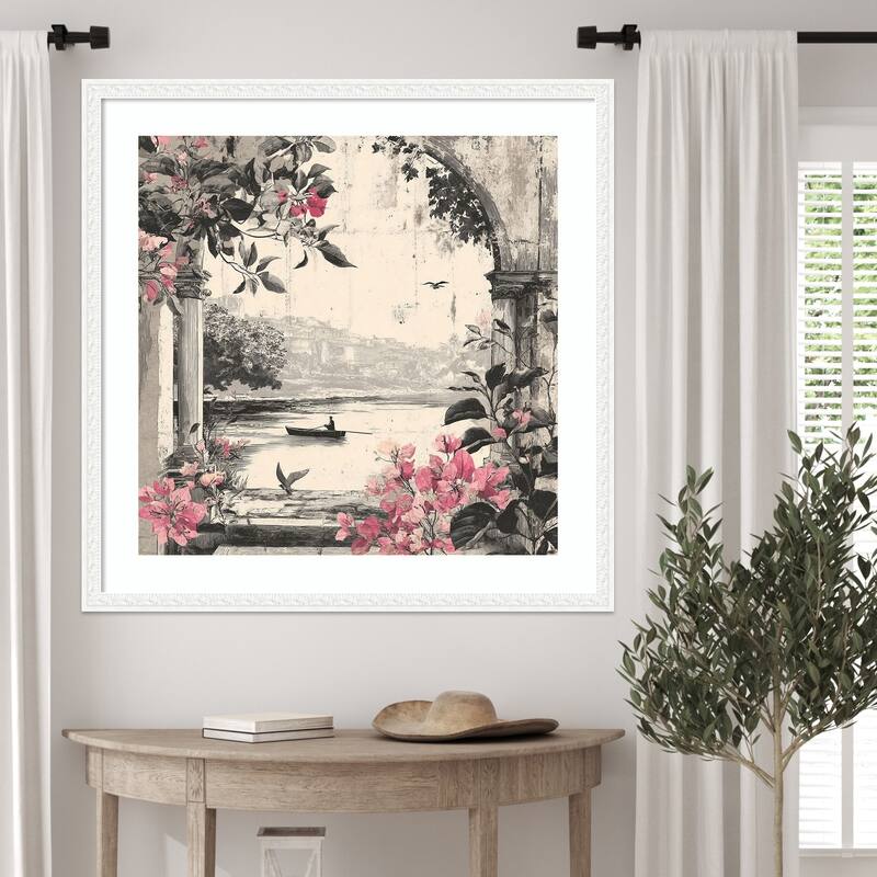 Peacock Mughal Mural Designs No. 5 by Tradelink inhouse artist Wood Framed Wall Art Print