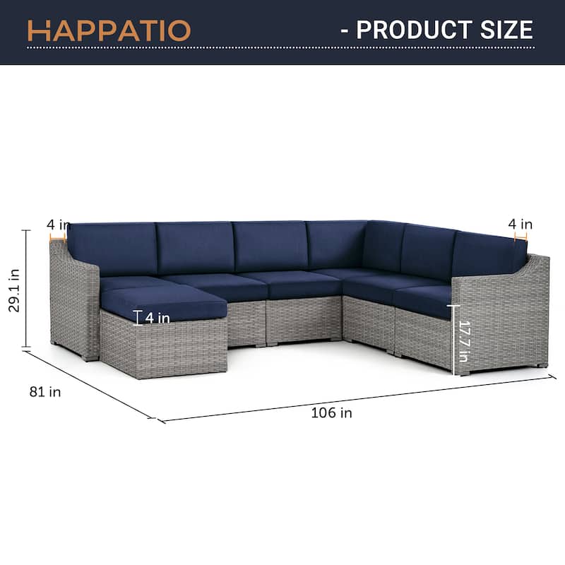 7 Piece Patio Sectional Conversation Set