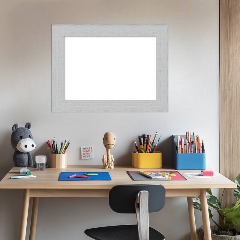 Amanti Art Shiplap Navy Framed Dry Erase Magnetic Board
