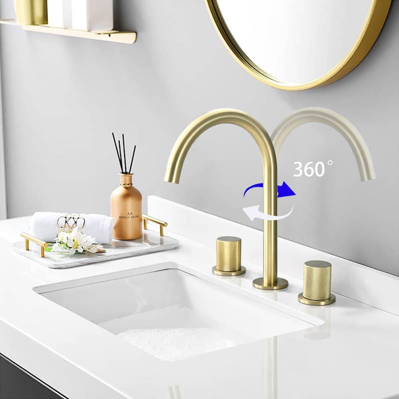 Widespread Double Handle Bathroom Faucet with Swivel Spout