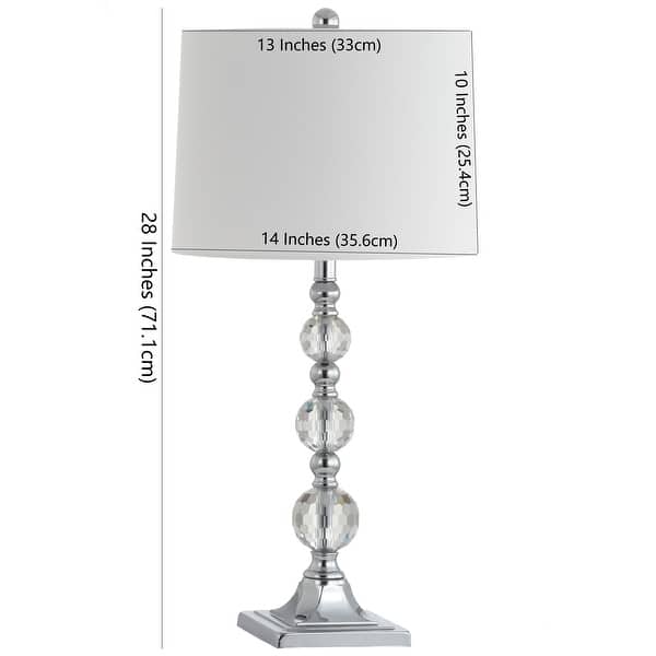 SAFAVIEH Lighting 28inch Maeve Crystal Ball Blue/ White Table Lamp