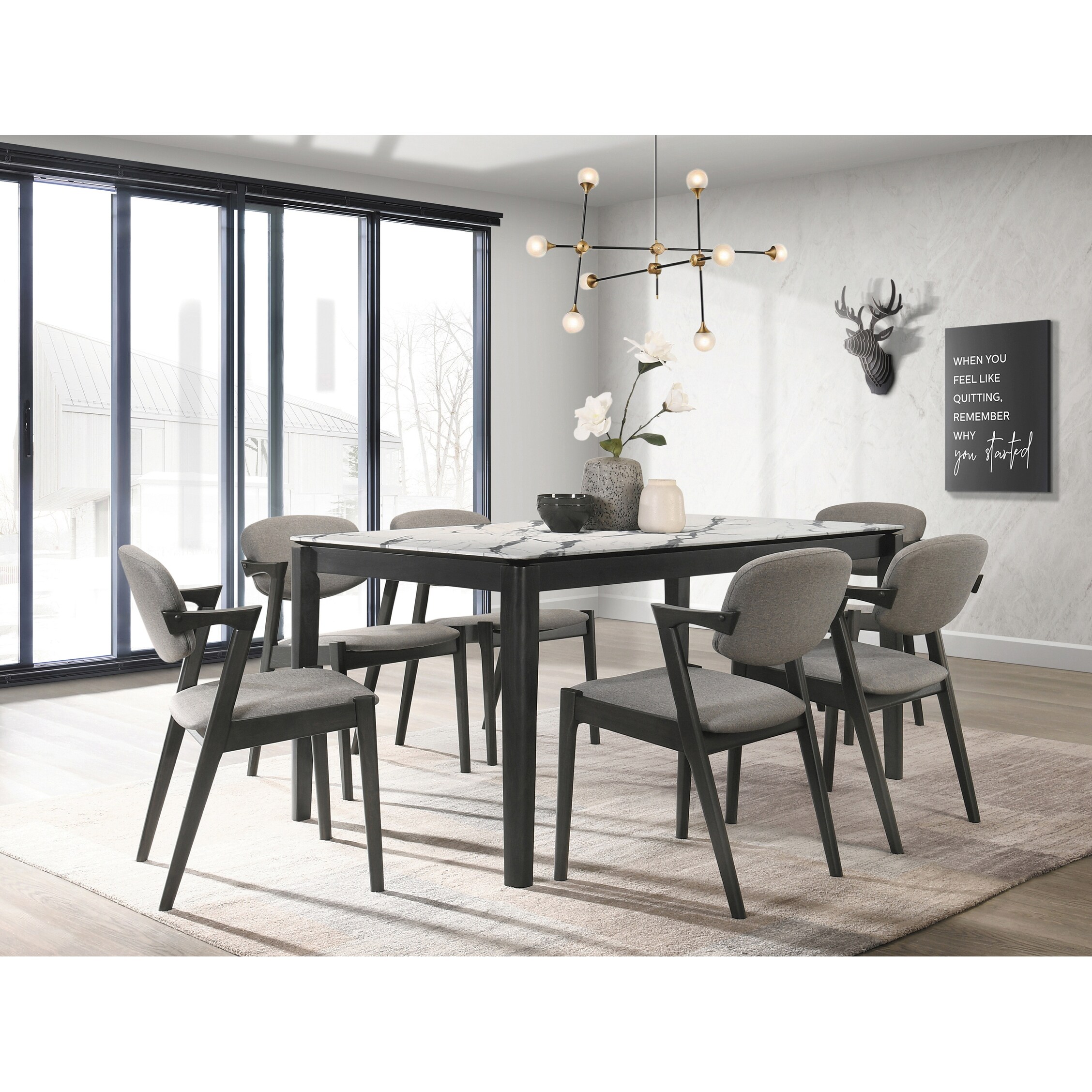 Mid century modern 9 shop piece dining set