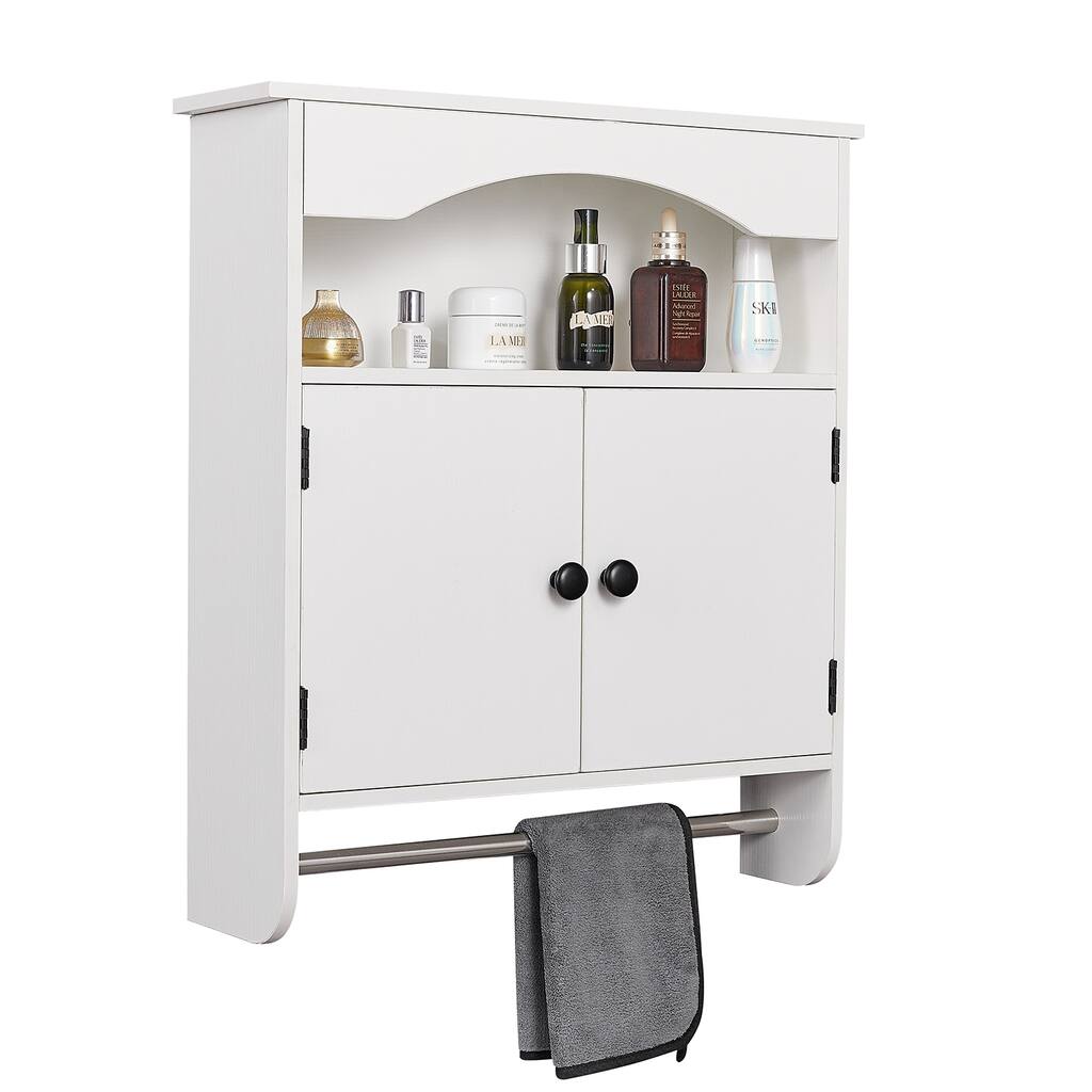 Bathroom Storage Cabient with Shelf and Rod