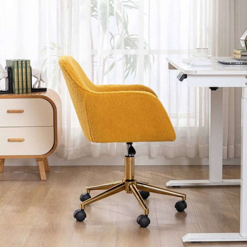Teddy Fabric Adjustable Height Home Office Swivel Chair with Universal Wheel