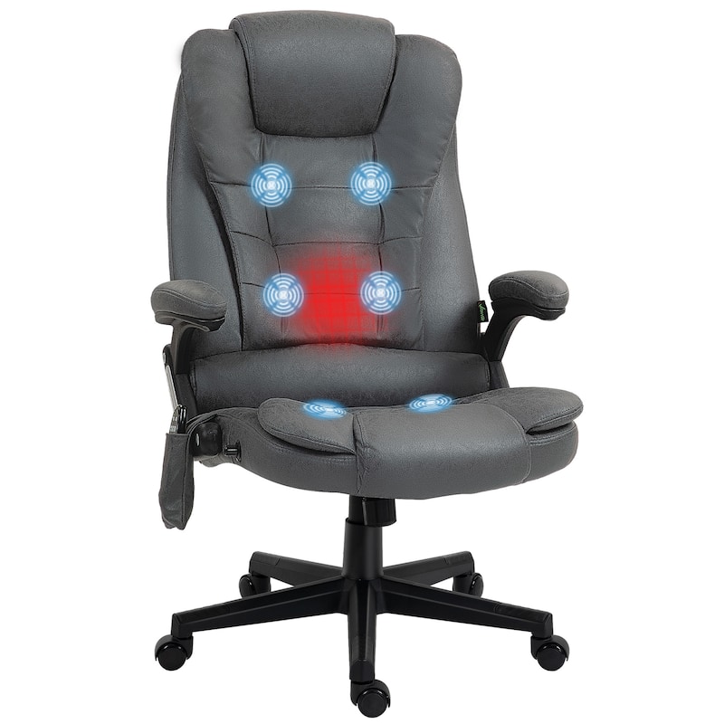 6 Point Vibrating Massage Office Chair with Heat - Dark Gray