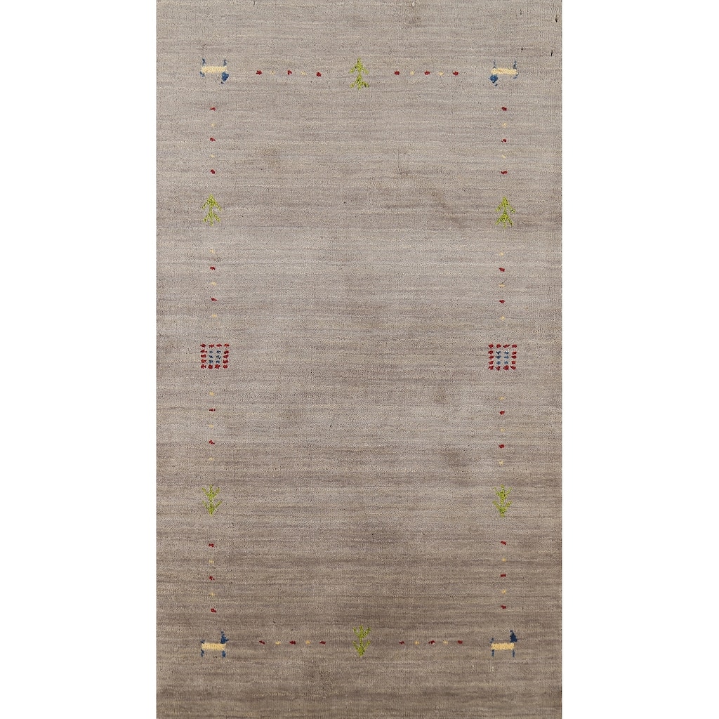 Gabbeh Indian Accent Rug Handmade Contemporary Wool Carpet - 2'7"x 4'9"