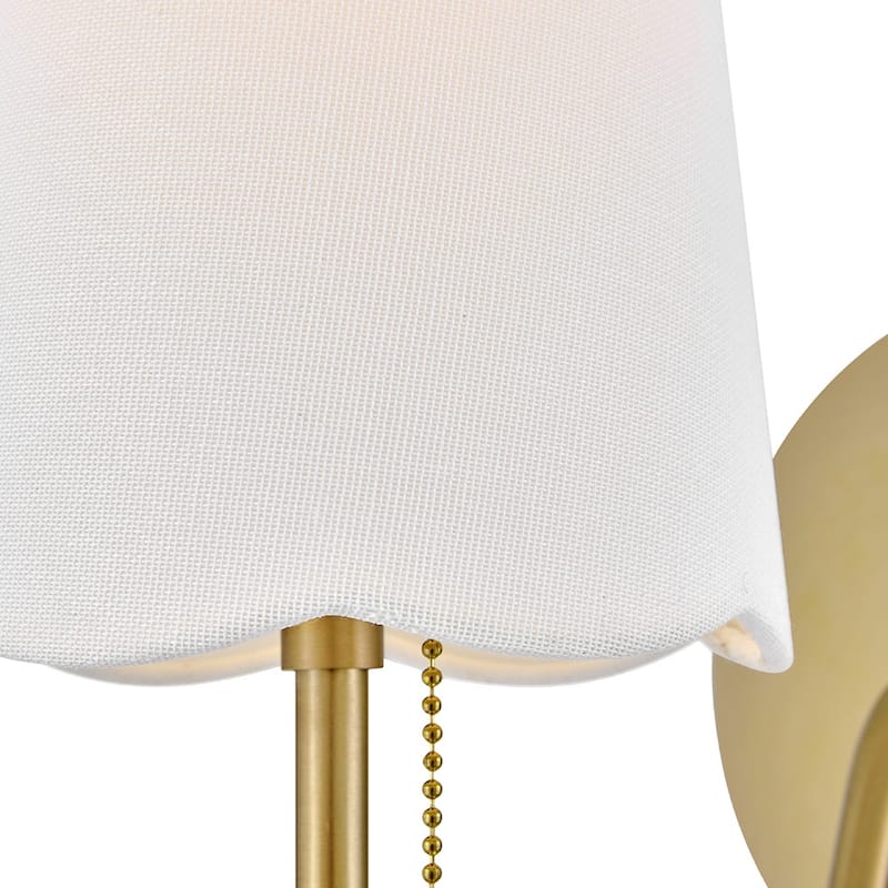 Lark 84380 Bliss 1 Light 15" Tall Wall Sconce with Off-White Linen