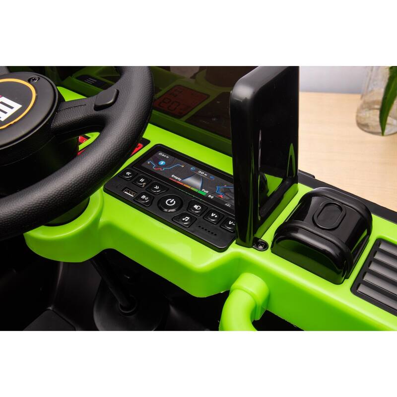24V Ride-On Dump Truck with Remote Control, Automatic Trailer, Bluetooth, and Music - Electric Construction Vehicle Toy