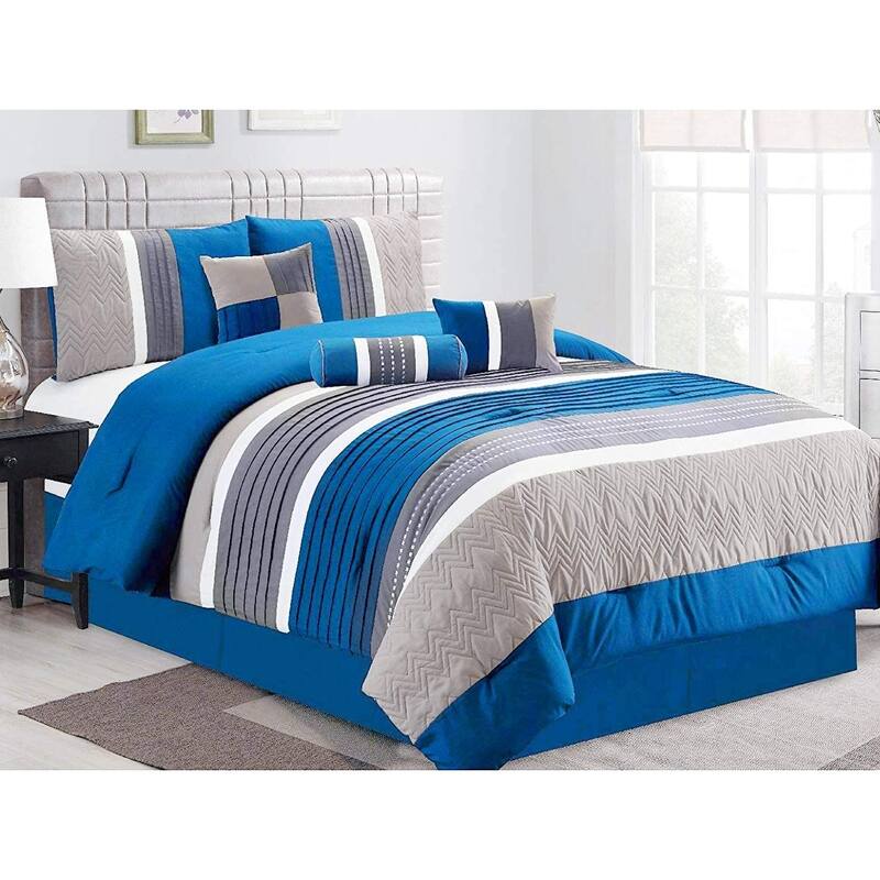 Shatex Kids 2 Piece Textured Striped Comforter Set