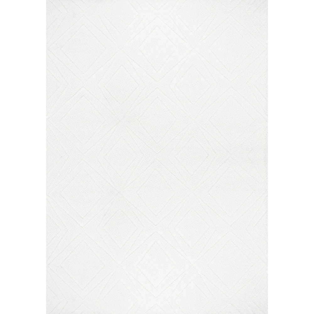 Pasargad Home Turkish Shag Collection Ivory Area Rug Plush 1 Inch Pile