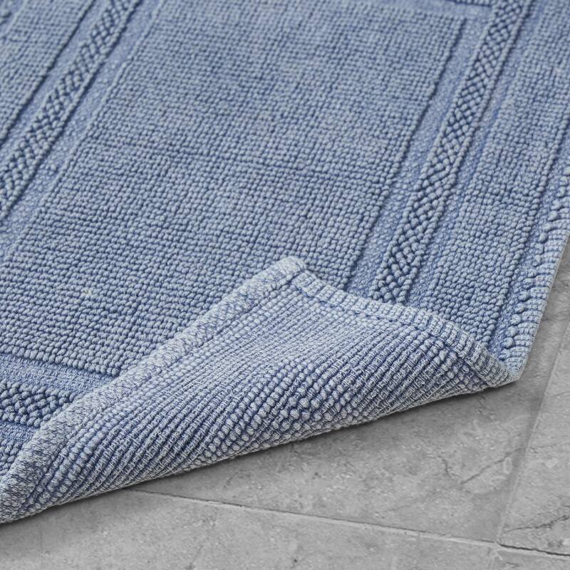 Jean Pierre Cotton Stonewash Racetrack 21 x 34 in. Bath Rug