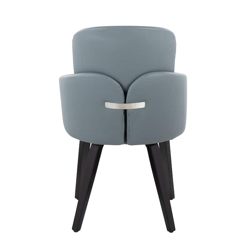 Silver Orchid Dahlia Dining Chair with Wood Legs (Set of 2)