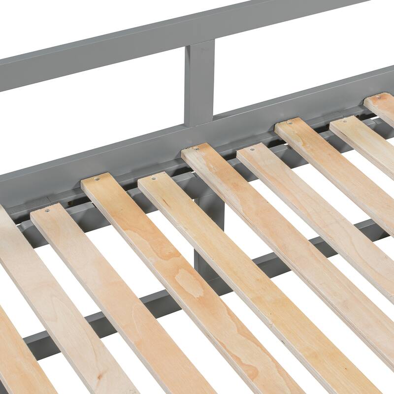 Pine Wood Daybed with Pull-Out Trundle and Two Storage Drawers, Twin to King