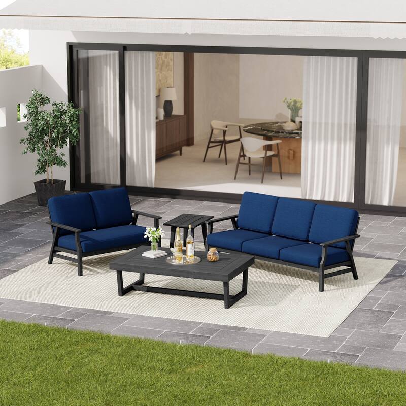 Arthur 4-Piece Teak Wood Patio Conversation Set