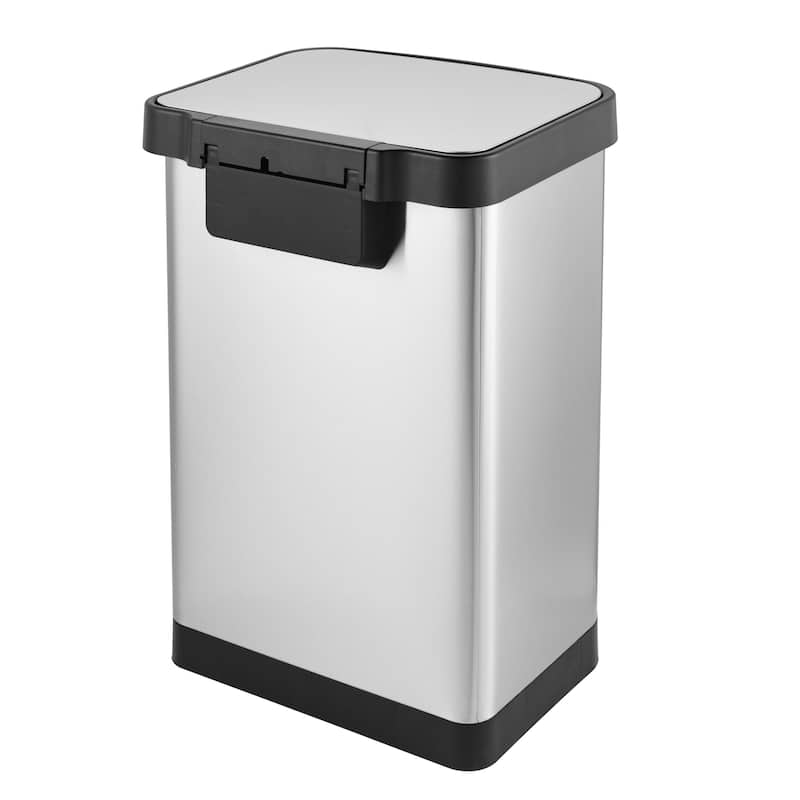 Innovaze 14.5 Gal./55 Liter Rectangle Step-On Stainless Steel Trash Can for Kitchen