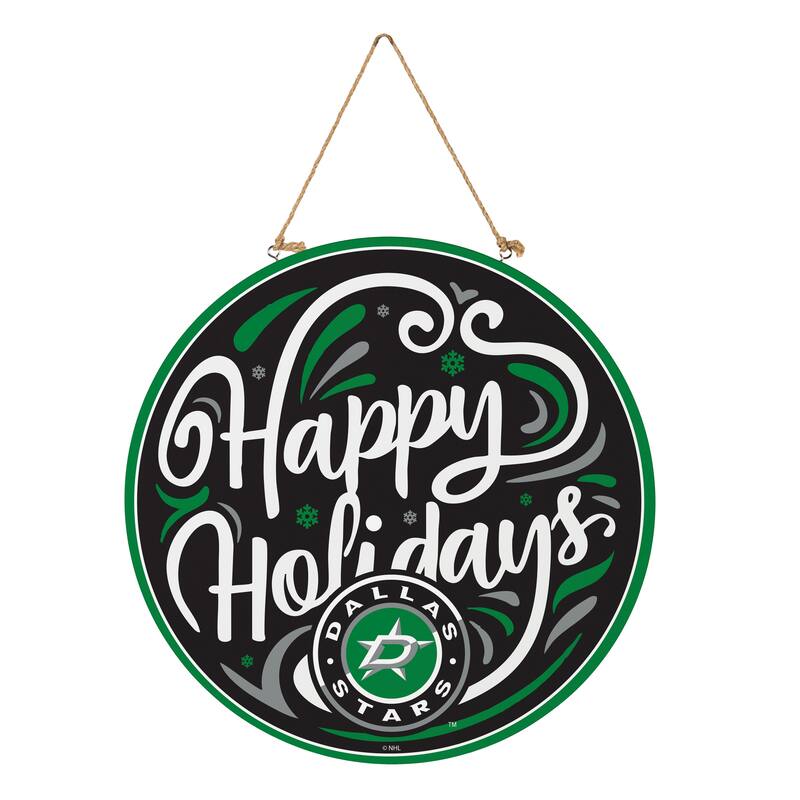 Dallas Stars 18" x 18" Happy Holidays Door Décor Wall Sign - 18" x 18"