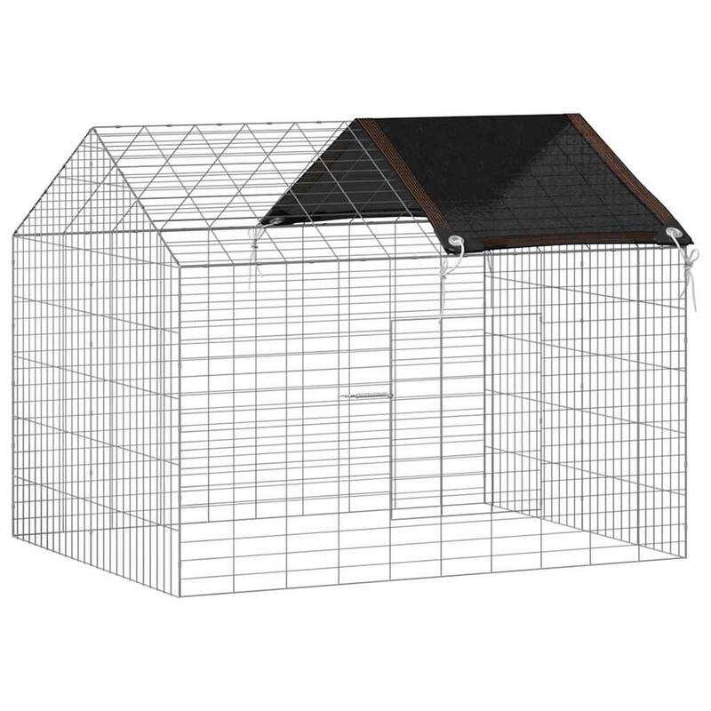 vidaXL Rabbit Cage Silver 400 x 78 x 78 cm Galvanised Steel