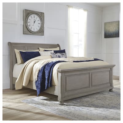 Signature Design by Ashley Lettner Light Gray Sleigh Bed