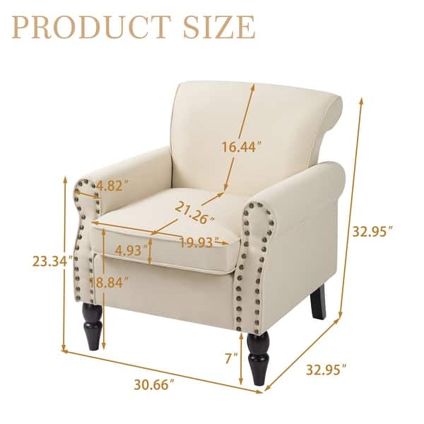 dimension image slide 2 of 11, Mid-Century Modern Accent Chairs with Nailhead Trim