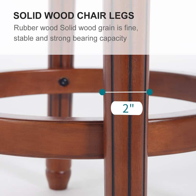 Upholstered 360 Degree Swivel Barstool with Back