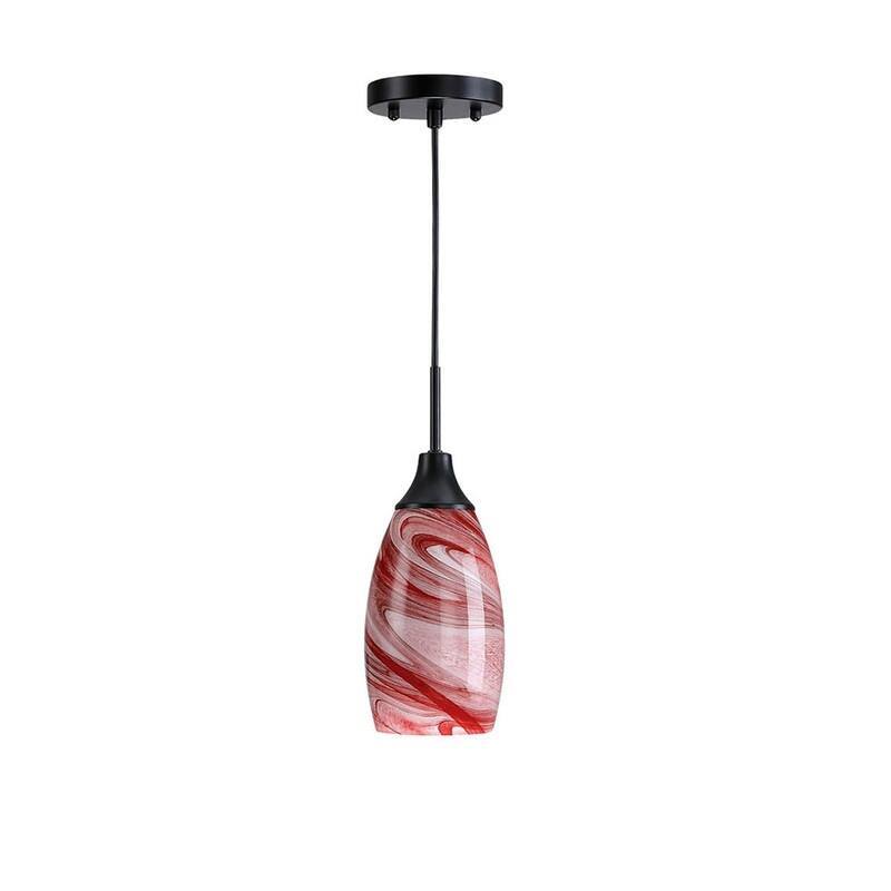 4.72” Hanging light red pendant light fixtures glass pendant light