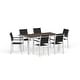 preview thumbnail 1 of 9, Shore Aluminum Outdoor Dining Set of 7 Silver Black