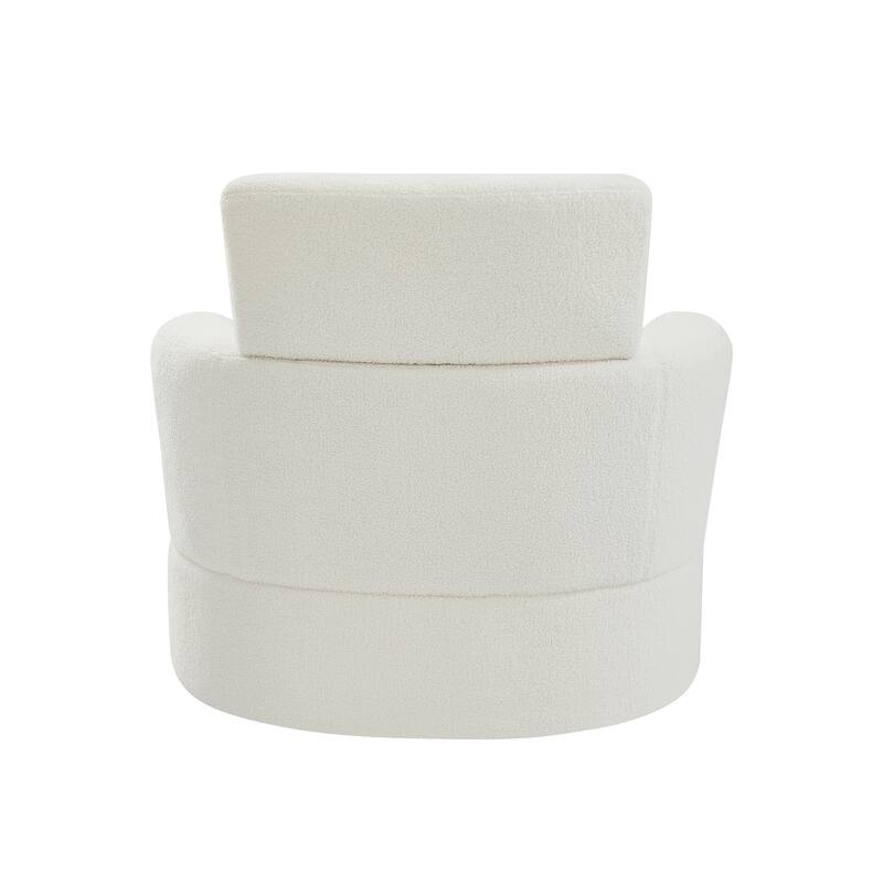 Swivel Chair Accent Chair Barrel Chair with Cushioned Seat, Round Sofa Chair with Adjustable Headrest