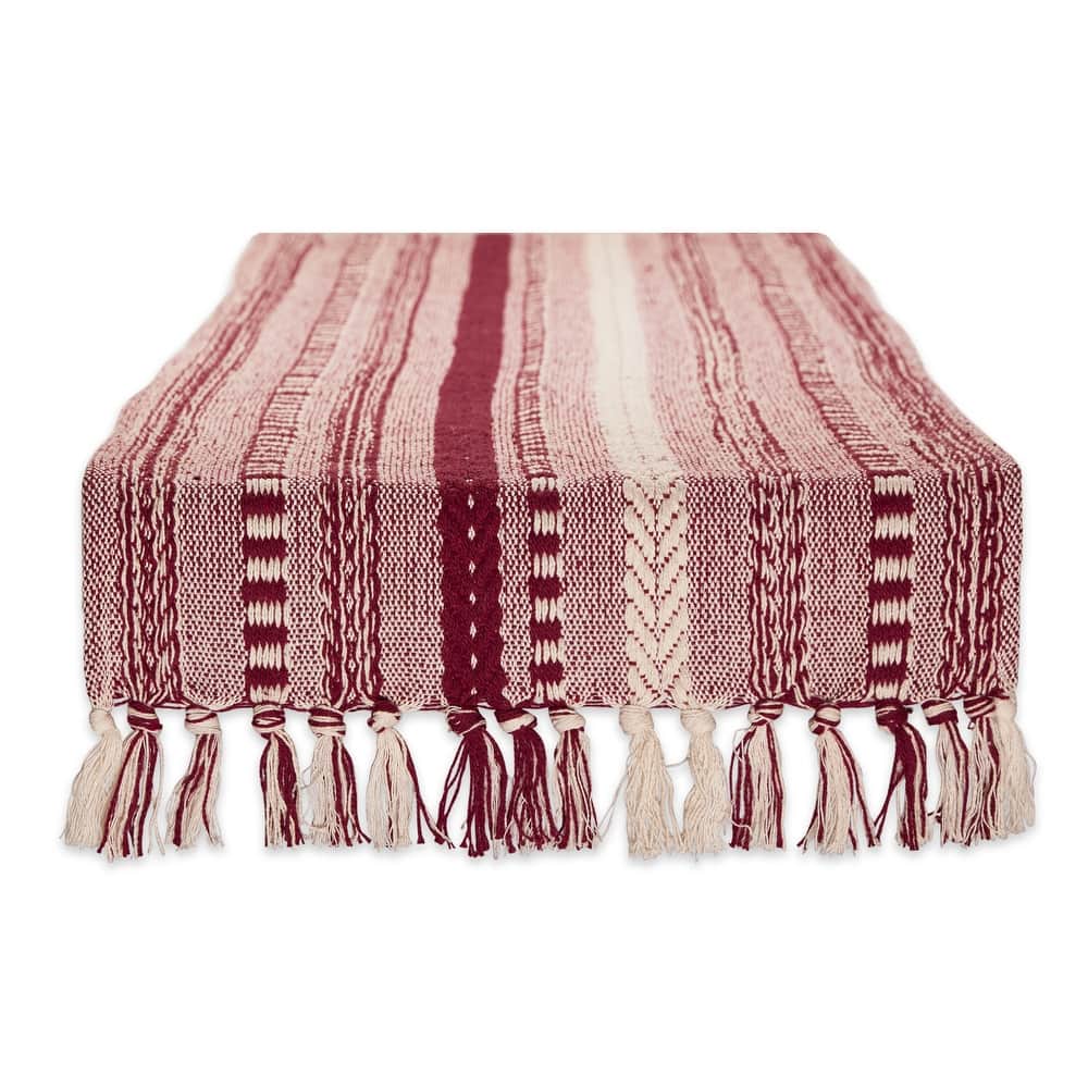 DII Black Braided Stripe Table Runner