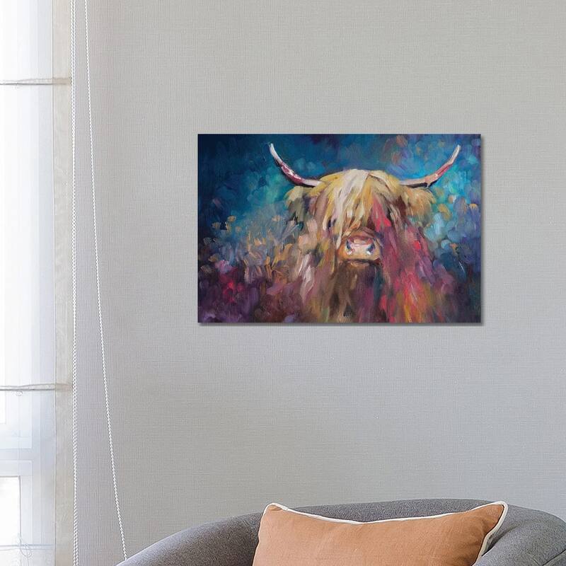 iCanvas "Dawn Highland Cow" by Sue Gardner Canvas Print - 18x26x1.5