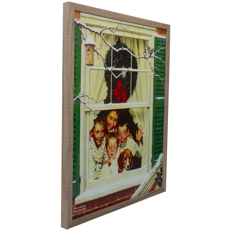 19" Lighted Norman Rockwell 'Oh Boy! It'S Pop A New Plymouth' Christmas Wall Art