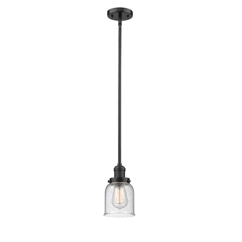 Innovations Lighting Franklin Restoration Bell - 1 Light 5" Stem Hung Mini Pendant - Oil Rubbed Bronze/Seedy