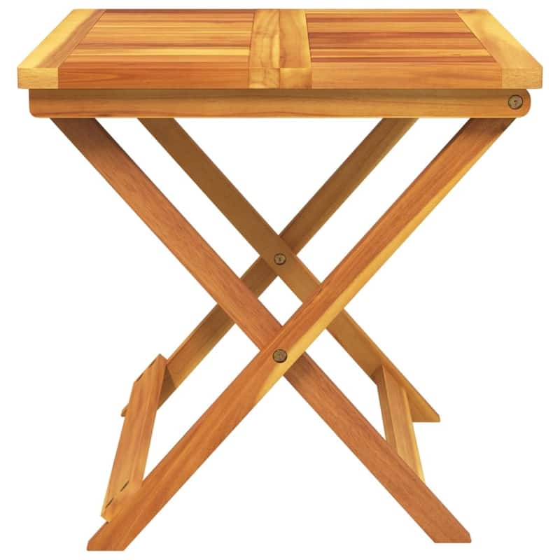 vidaXL Garden Table Brown Solid Acacia wood Small Foldable - 19.7 x 19.7 x 19.7