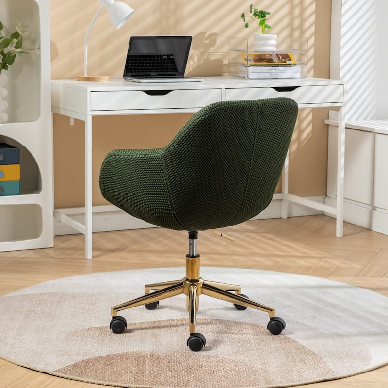Mesh Fabric Adjustable Swivel Home Office Desk Chair with Metal Base