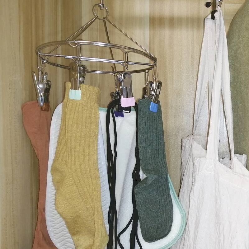 Uxcell Laundry Clips with Buckle, Stainless Steel Hanging Hooks