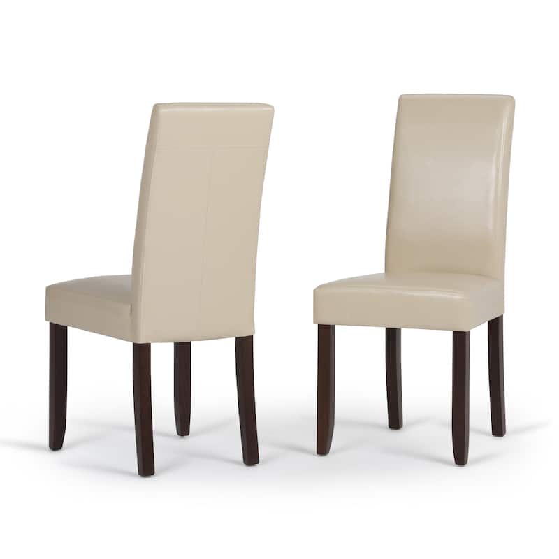 WYNDENHALL Normandy Transitional 9 Pc Dining Set with 8 Upholstered Parson Chairs and 54" Wide Table