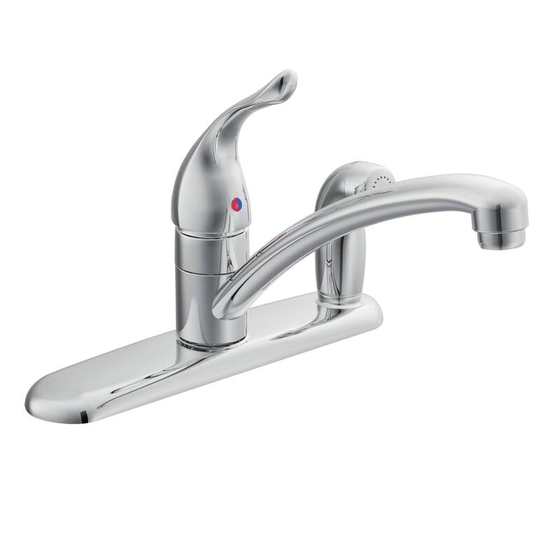 Moen Chateau Low-Arc Kitchen Faucet with Sidespray - Chrome