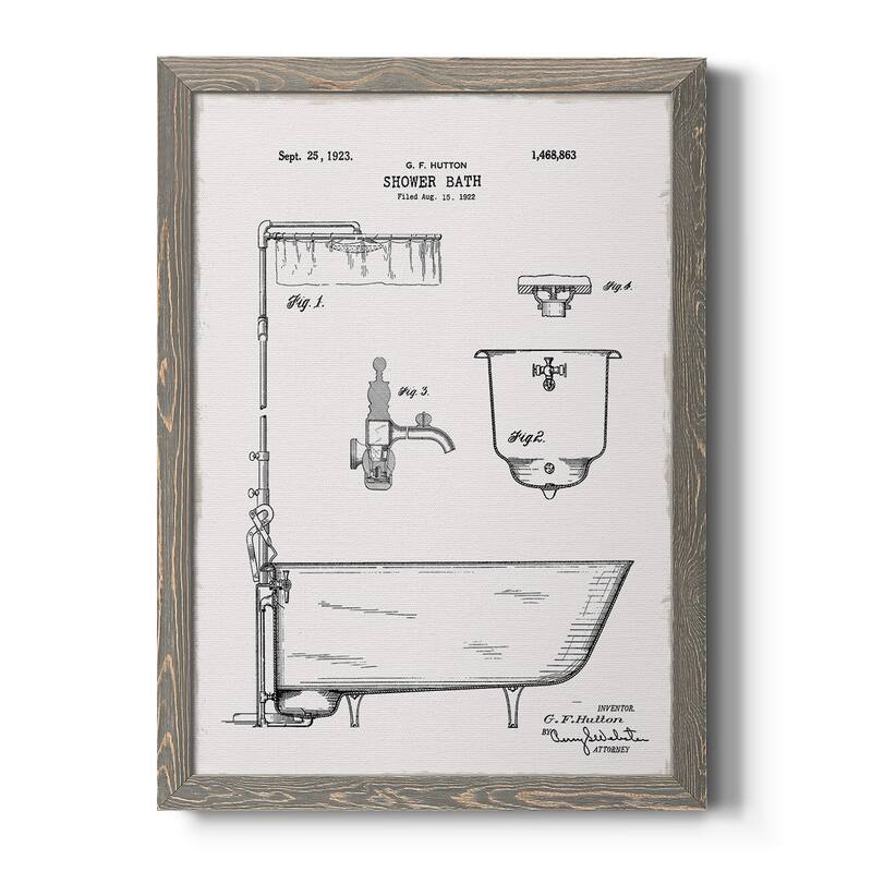 Vintage Bath I-Premium Framed Canvas - Ready to Hang