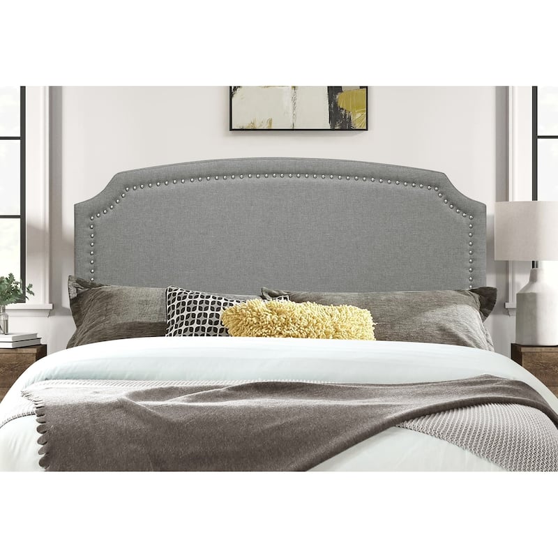 Cora Upholstered Clipped-corner Headboard w/ Nailhead Trim