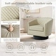 preview thumbnail 75 of 79, 2 Set Tufted PU Vegan Leather Swivel Barrel Chair with Nailheads Trim