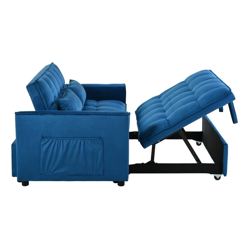 3-in-1 Pull Out Couch Bed with Reclining Backrest and Pillows