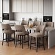 preview thumbnail 18 of 59, Upholstered Counter Height Bar Stools with wood legs for Kitchen Island Dining Room Set of 6 - Brown