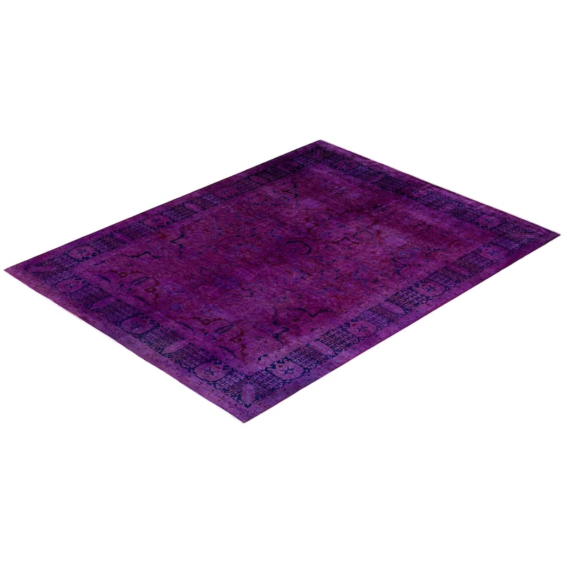 Fine Vibrance One-of-a-Kind Hand-Knotted Area Rug - Purple, 8' 3" x 10' 5" - 8' 3" x 10' 5"