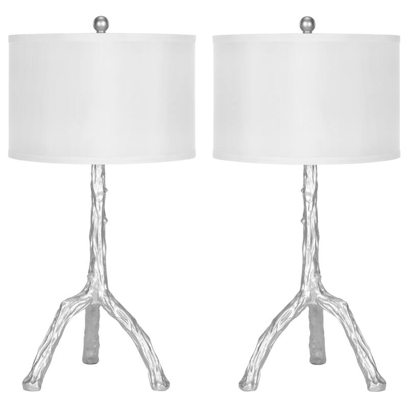 SAFAVIEH Lighting Editha 28-inch Silver Branch Table Lamp (Set of 2) - 14"x14"x29" - 14Wx14Dx29H