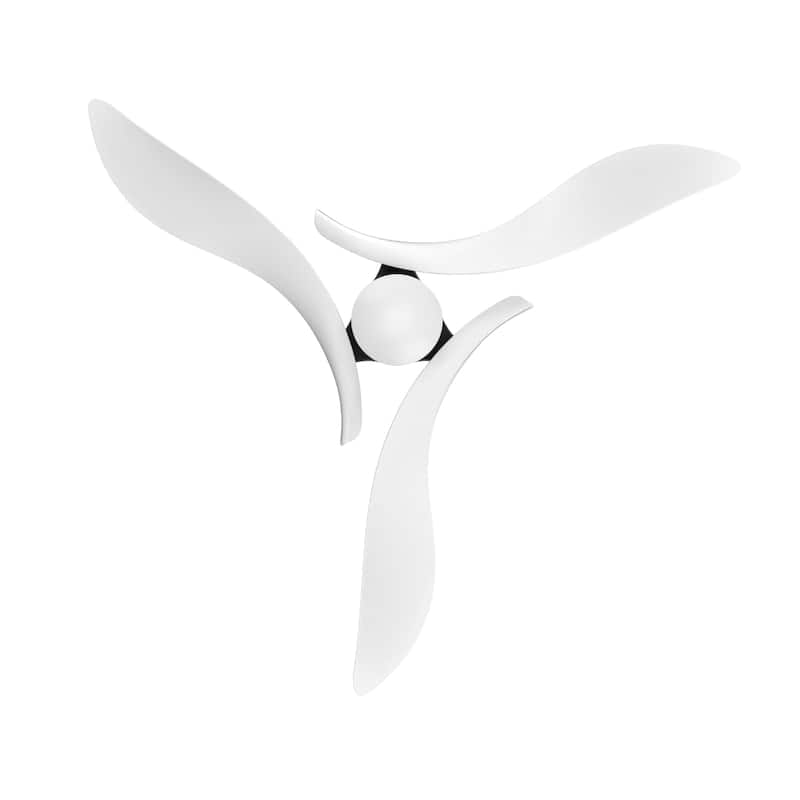 54" White Propeller ABS 3-blade Modern Outdoor Ceiling Fan with Light